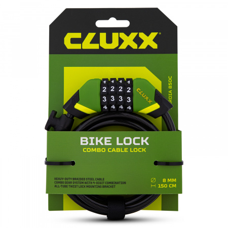 6010918 Замок велосипедный CLUXX Gardia 850C Green/Black