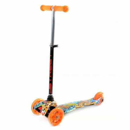 RR1-S Самокат 3-х колесный с принтом