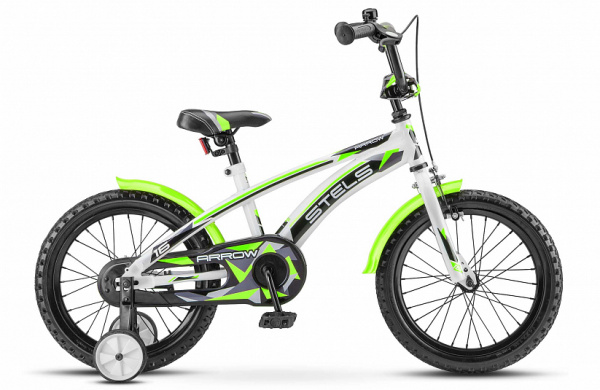 Велосипед STELS Arrow V020 16" 1-ск. (9,5" белый-зеленый)