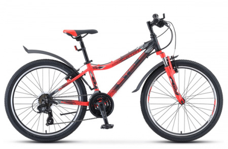 Велосипед STELS Navigator 450 MD 24" (13" черный неоновый-красный)